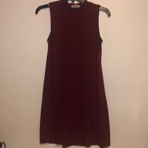 burgundy simple dress